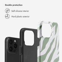 Selencia Vivid Back Cover Apple iPhone 15 Pro Max - Colourful Zebra Sage Green