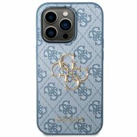 Guess 4G Metal Logo Backcover iPhone 14 Pro Max - Blauw