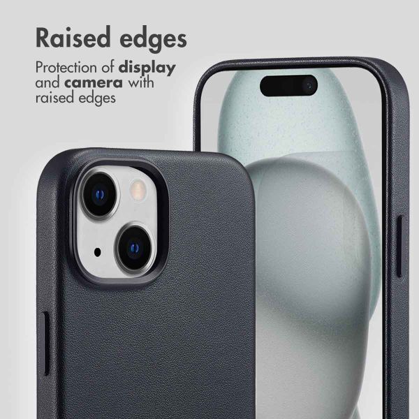 Accezz Leather Back Cover with MagSafe Apple iPhone 15 - Onyx Black