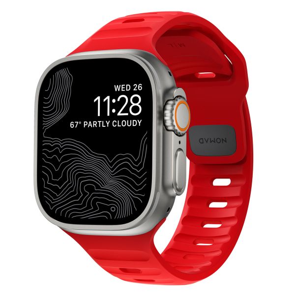 Nomad Sport band FKM Apple Watch Series 1-10 / SE / Ultra (2) - 42/44/45/46/49 mm - Night Watch Red