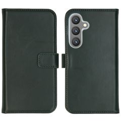 Selencia Echt Leren Bookcase Samsung Galaxy S24 - Groen