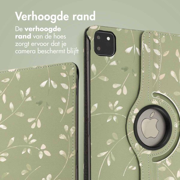 imoshion 360° Draaibare Design Bookcase Apple iPad Pro 11 (2024) M4 - Green Flowers