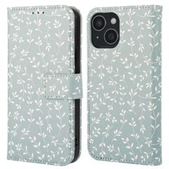 imoshion Design Bookcase iPhone 15 - Smoke Green Flowers