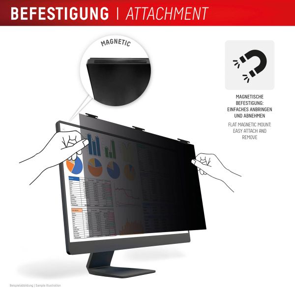 Displex Privacy Safe Magnetische Screenprotector Desktop 21,5 inch - Universeel - 16:9