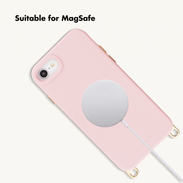 Selencia Rivièra MagSafe Back Cover with detachable hooks Apple iPhone SE (2022 / 2020) / 8 / 7 - Sorbet Pink