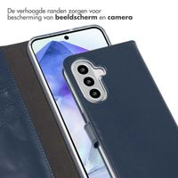 Selencia Echt Lederen Bookcase Samsung Galaxy A26 - Blauw