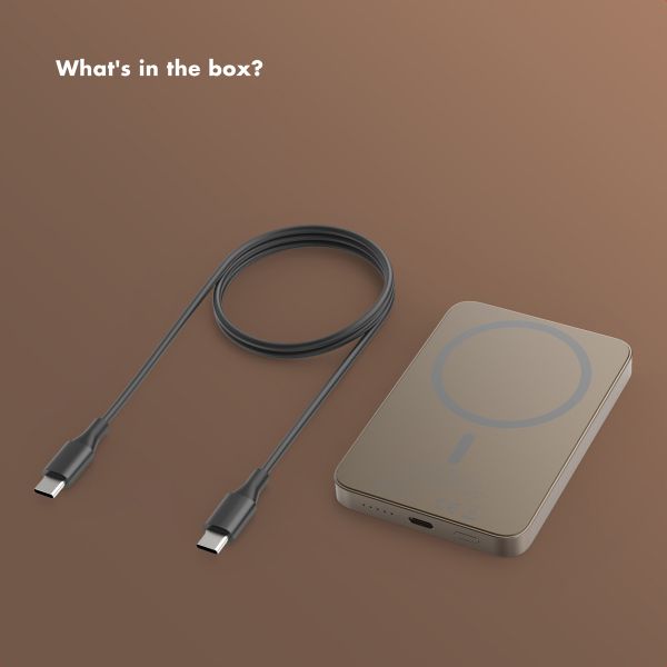 Selencia Vivid Powerbank 5,000 mAh - Wireless Powerbank - MagSafe and Qi - Desert Gold / Wild Leo