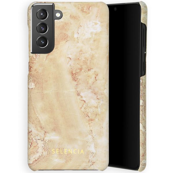 Selencia Maya Fashion Backcover Galaxy S21 Plus - Marble Sand