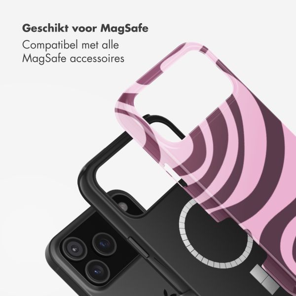 Selencia Vivid Backcover met MagSafe Apple iPhone 17 Pro - Wavy Swirl Pink Plum