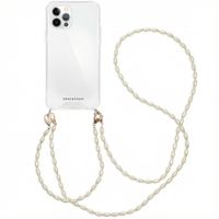 imoshion Backcover met koord + armband - Parels Apple iPhone 12 (Pro) - Transparant