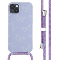 imoshion Siliconen design hoesje met koord iPhone 14 Plus - Butterfly