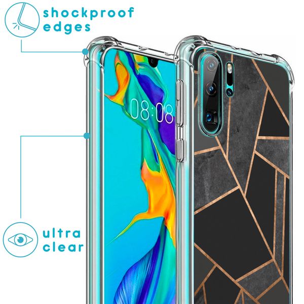 imoshion Design hoesje met koord Huawei P30 Pro - Grafisch Koper - Zwart / Goud