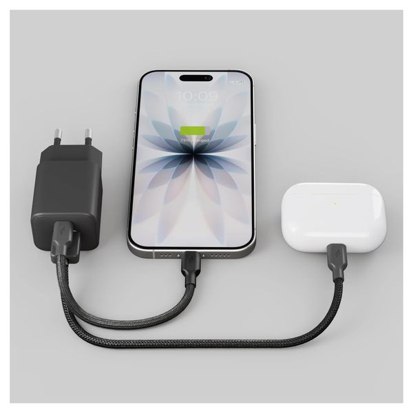 Zens Compact Oplader USB-C / USB-A 30W - Power Adapter - Zwart
