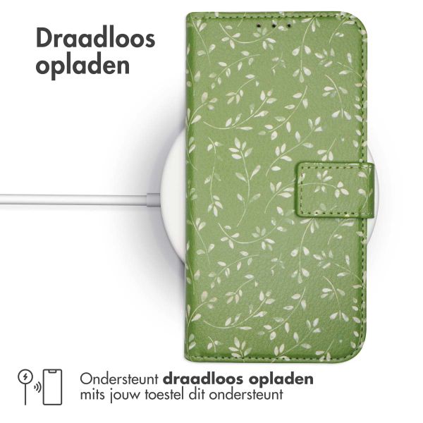 imoshion Design Bookcase iPhone SE (2022 / 2020) / 8 / 7 / 6(s) - Green Flowers