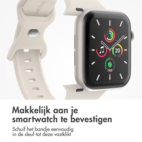 imoshion Siliconen⁺ bandje Apple Watch Series 1 t/m 11 / SE / Ultra (44/45/46/49 mm) - Maat M/L - Starlight