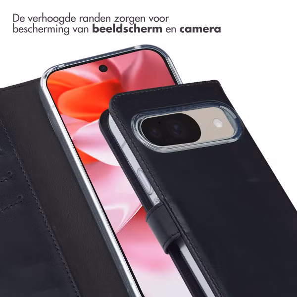 Selencia Echt Leren Bookcase Google Pixel 10 / 10 Pro - Zwart