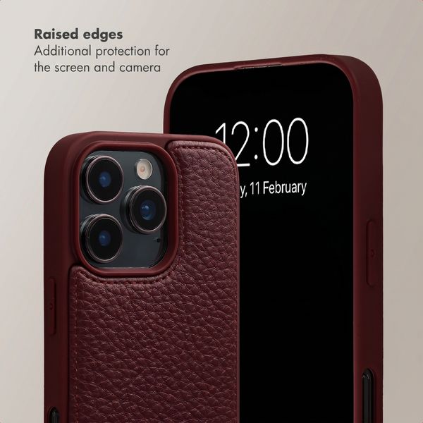 Selencia Nova Phone Case with Cord and Card Holder Apple iPhone 16 Pro - Bold Burgundy