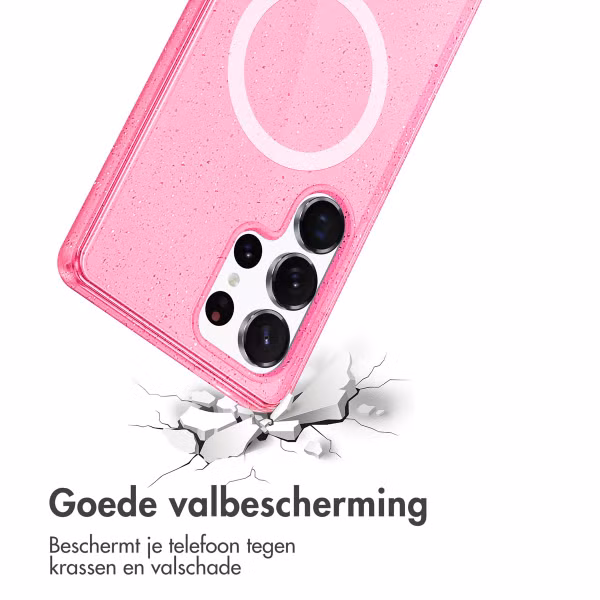 imoshion Sparkle Backcover met MagSafe Samsung Galaxy S24 Ultra - Glitter Roze