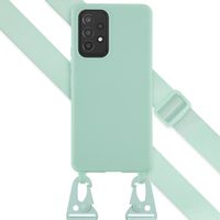 Selencia Siliconen hoesje met afneembaar koord Samsung Galaxy A53 - Turquoise