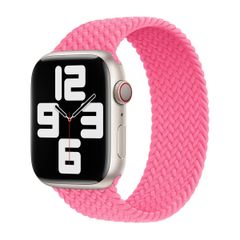 Apple Gevlochten solobandje Apple Watch | 44/45/46/49 mm - Maat 7 - Flamingo
