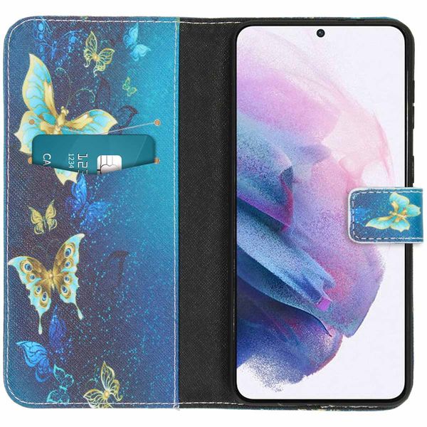 imoshion Design Softcase Bookcase Samsung Galaxy S21 Plus - Blue Butterfly