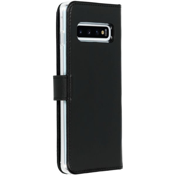 Selencia Echt Leren Bookcase Samsung Galaxy S10 - Zwart