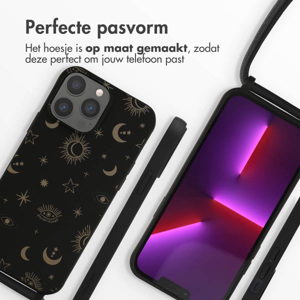 imoshion Siliconen design hoesje met koord iPhone 13 Pro Max - Sky Black