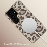 Selencia Sabi Back Cover Panther Print with MagSafe Samsung Galaxy S26 Ultra - Soft Ivory