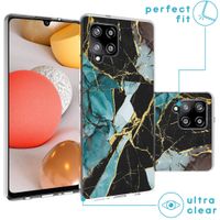 imoshion Design hoesje Samsung Galaxy A42 - Marmer - Gebroken Blauw