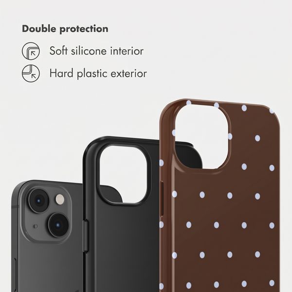 Selencia Vivid Back Cover Apple iPhone 14 - Happy Dots Chocolate
