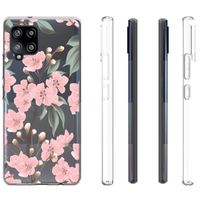 imoshion Design hoesje Samsung Galaxy A42 - Bloem - Roze / Groen