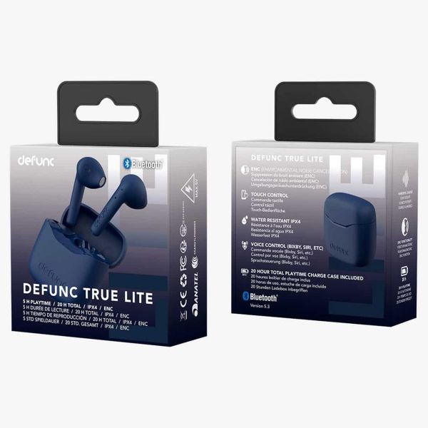 Defunc True Lite Earbuds - Draadloze oordopjes - Bluetooth draadloze oortjes - Met ENC noise cancelling functie - Blue