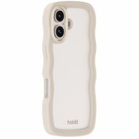 Holdit Wavy Case iPhone 16 Plus - Light Beige / Transparent