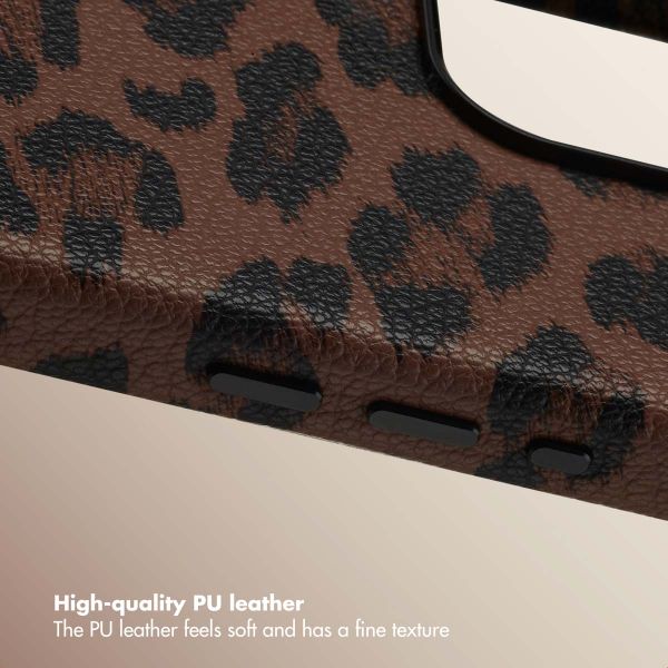 Selencia Sabi Back Cover Panther Print with MagSafe Apple iPhone 15 Pro Max - Mocha Brown