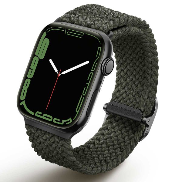 Uniq Aspen Braided bandje Apple Watch Series 1 t/m 10 / SE / Ultra (2) (44/45/46/49 mm) - Cypress Green