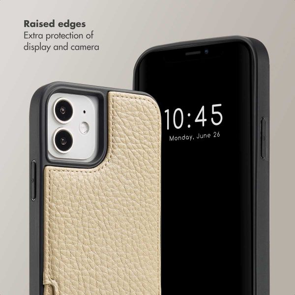 Selencia Nova Phone Case with Cord and Card Holder Apple iPhone 12 (Pro) - Beige