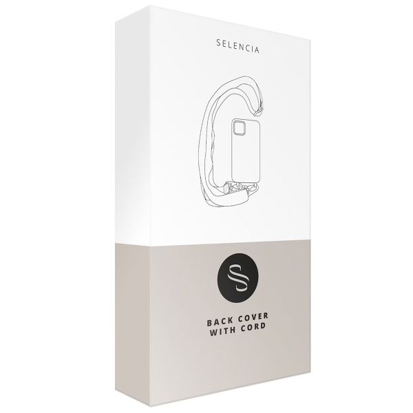 Selencia Nova Croco Phone Case with Cord and Card Holder Apple iPhone 17 Pro - Black