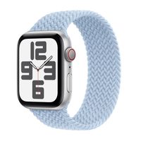 Apple Gevlochten solobandje Apple Watch Series 1 - 9 / SE (38/40/41 mm) | Series 10 / 11 (42 mm) - Maat 4 - Light Blue