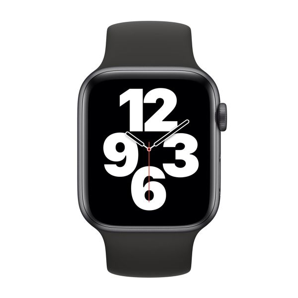 Apple Siliconen solobandje Apple Watch | 38/40/41/42 mm - Maat 4 - Black