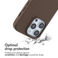 Accezz Leather Back Cover with MagSafe Apple iPhone 14 Pro - Coffee Brown