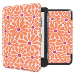 imoshion Design Slim Hard Case Sleepcover Kobo Clara Colour / Kobo Clara BW - Orange Flowers Connect