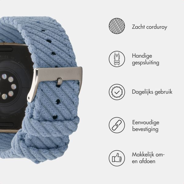 imoshion Corduroy bandje Apple Watch | 38/40/41/42 mm - Lichtblauw