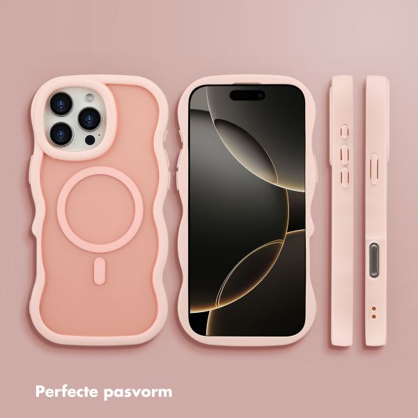 Selencia Wavy Backcover met MagSafe Apple iPhone 16 Pro Max - Soft Pink