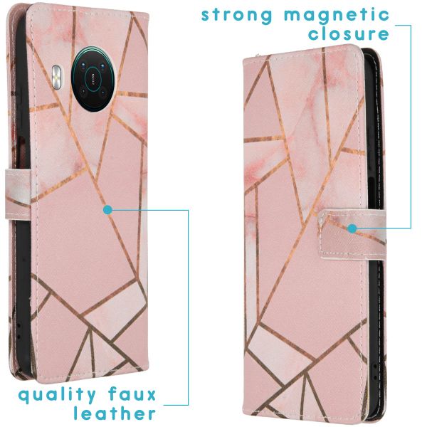 imoshion Design Softcase Bookcase Nokia X10 / X20 - Pink Graphic