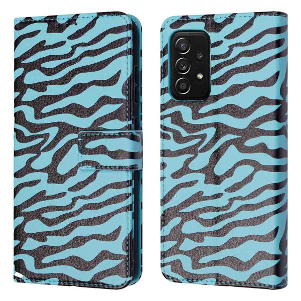 imoshion Design Bookcase Samsung Galaxy A52(s) (5G/4G) - Black Blue Stripes