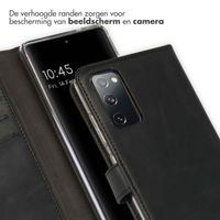 Selencia Echt Leren Bookcase Samsung Galaxy S20 FE - Zwart