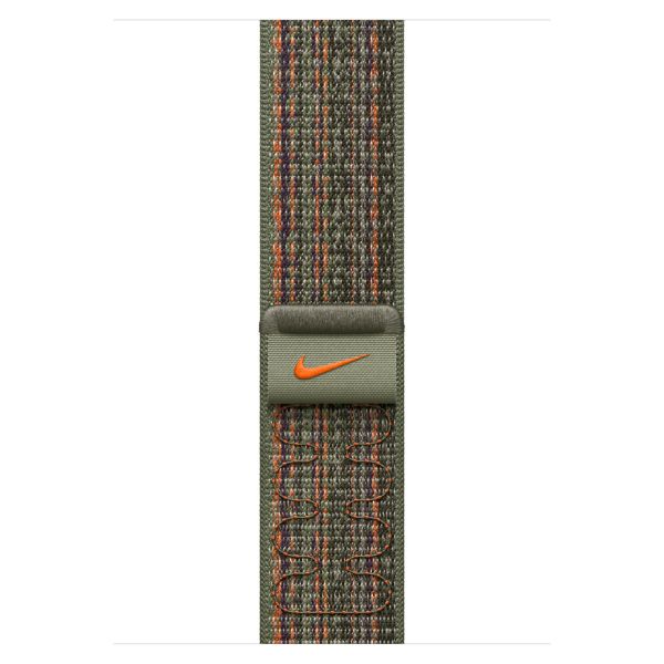 Apple Nike Sport Loop Band Apple Watch Series 1 t/m 10 / SE / Ultra (2) (44/45/46/49 mm) - Sequoia/Orange