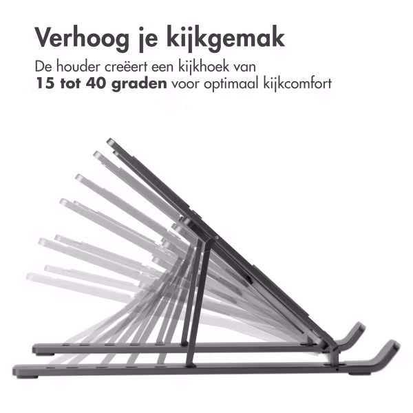 Accezz Laptop houder - Laptop standaard - Verstelbaar en opvouwbaar - Grijs