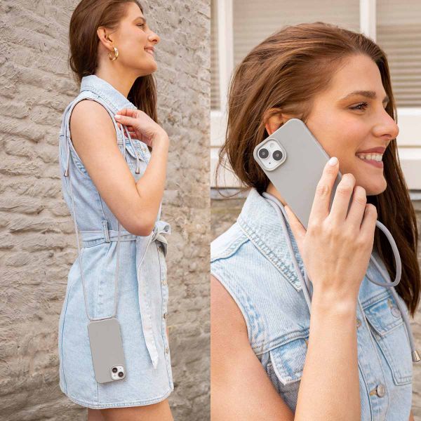 imoshion Siliconen hoesje met koord Apple iPhone 15 Pro - Lichtgrijs