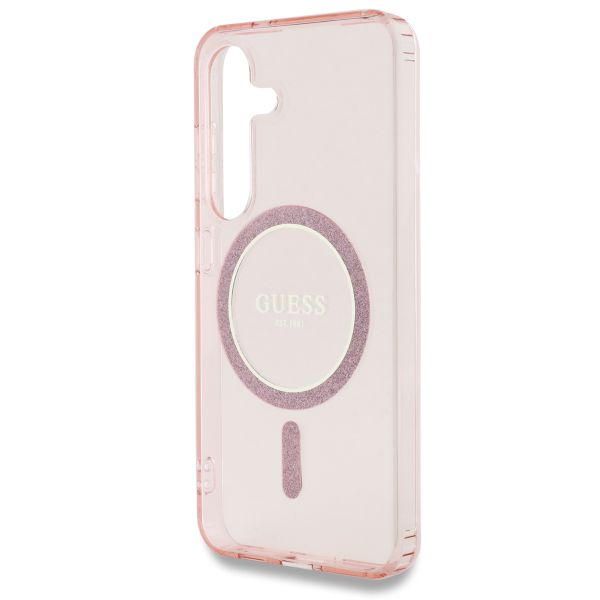 Guess MagSafe IML Glitter Gradient Case Samsung Galaxy S25 - Roze